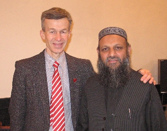 Mufti Liaquat Ali Amod (Woking mosque) and Nick Morrice ( Meadrow Unitarian Chapel)